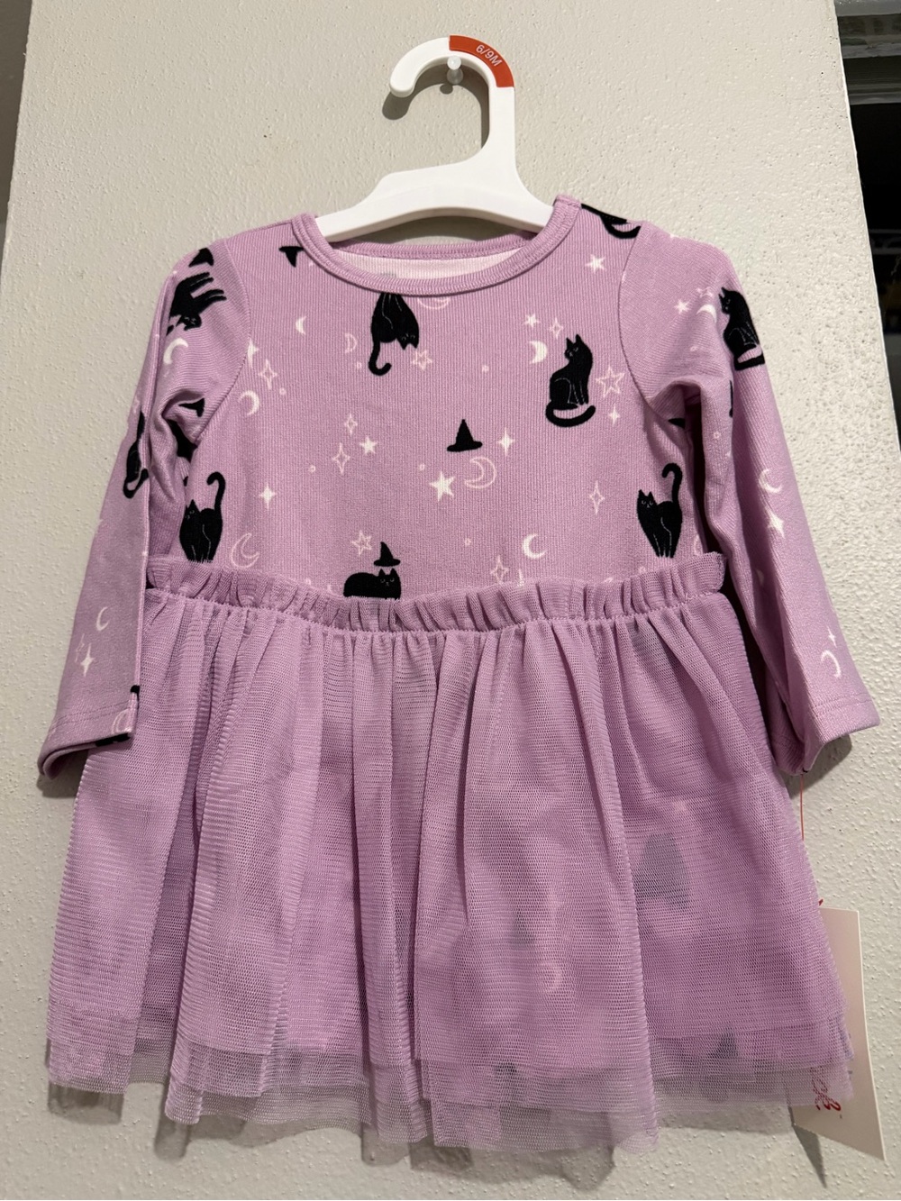 Baby Cat & Jack Girls Purple Halloween Cat Dress 6-9 Months NWT